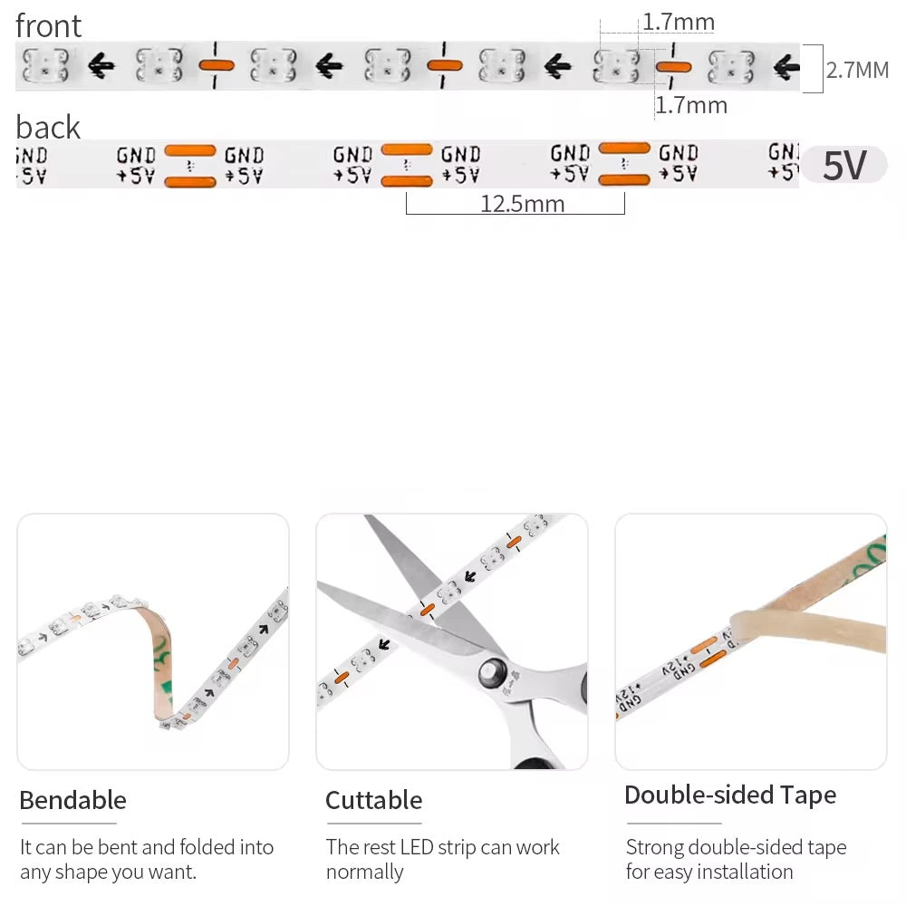 Flex Femto - Ultra Narrow 2.7mm Flexible LED Strip 160Leds/m
