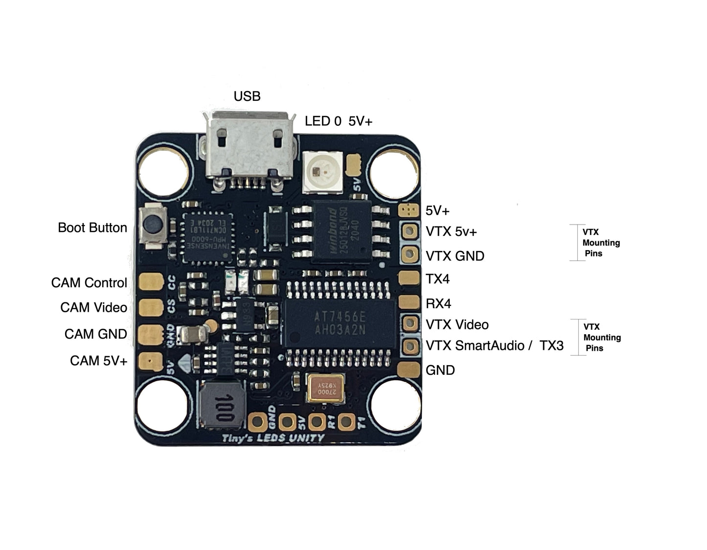 Tiny's LEDs Unity Mini F7 Flight Controller v1.1