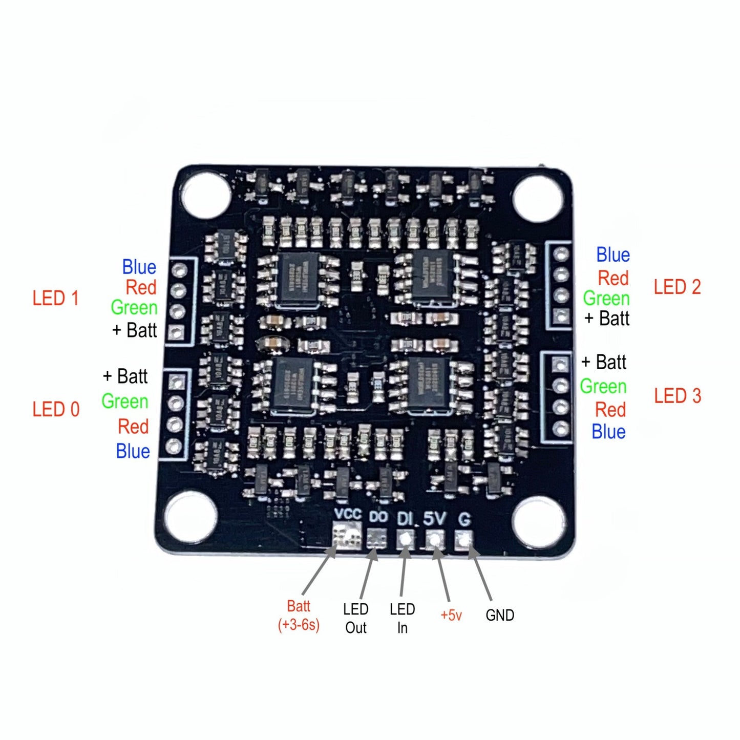 RGB > WS2812 LED Adapter Board 4 Channel