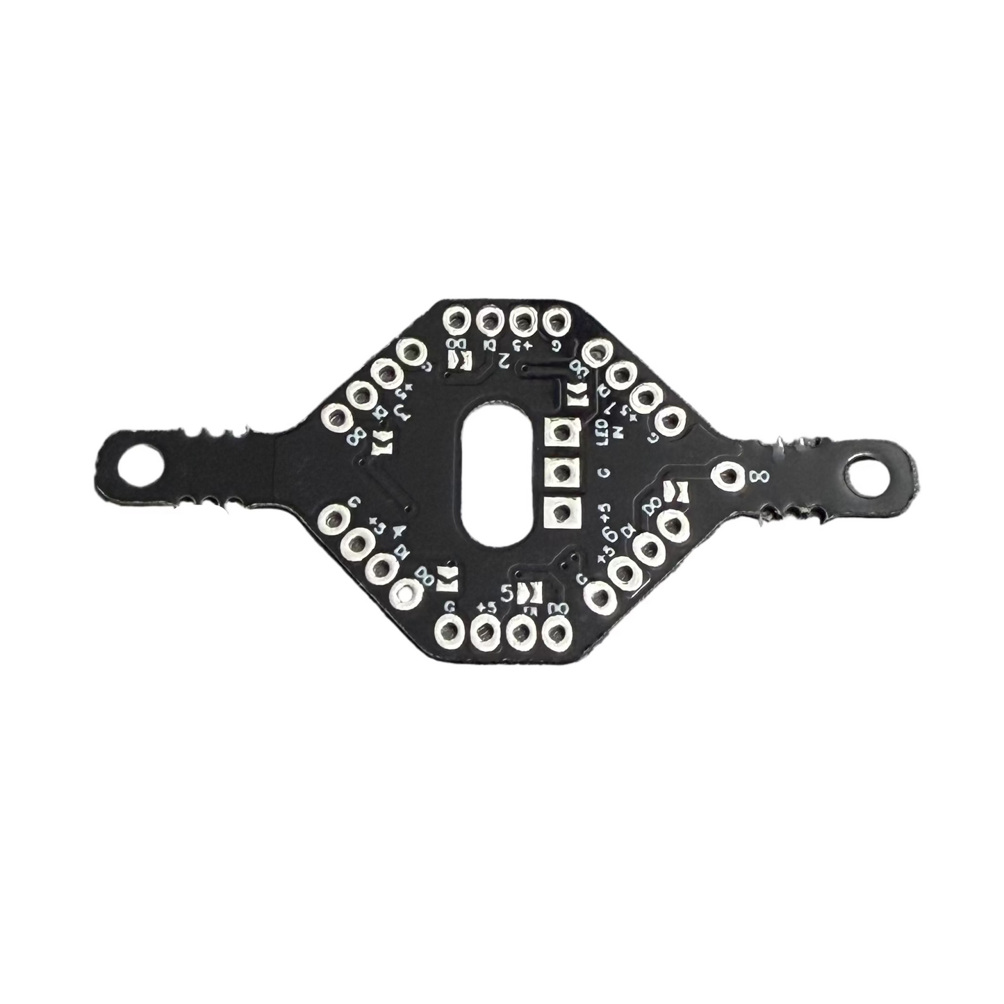 Black and white electronic component on a white background