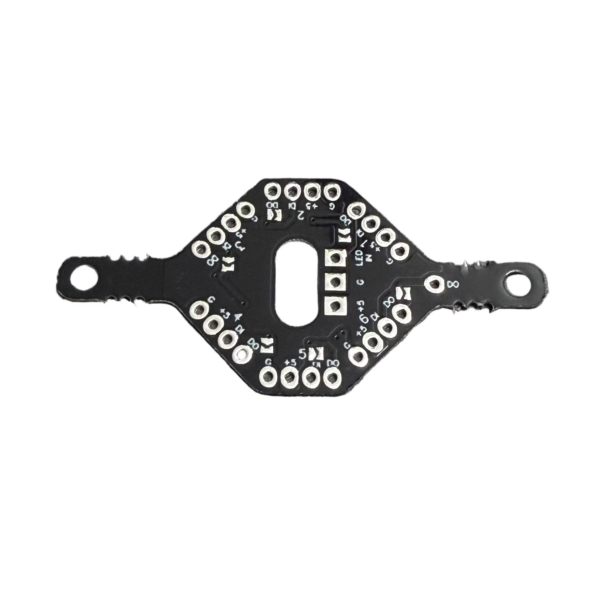 Black and white electronic component on a white background